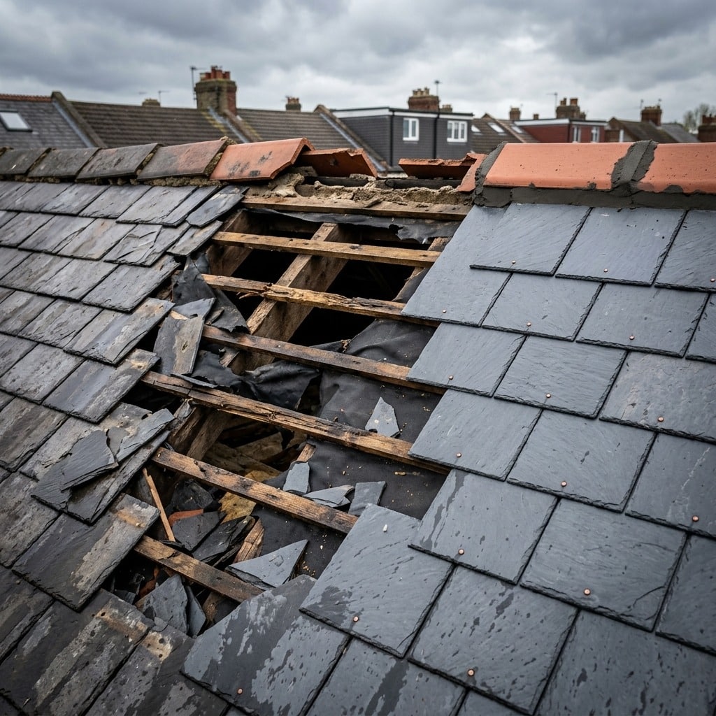 Roof tile repair project
