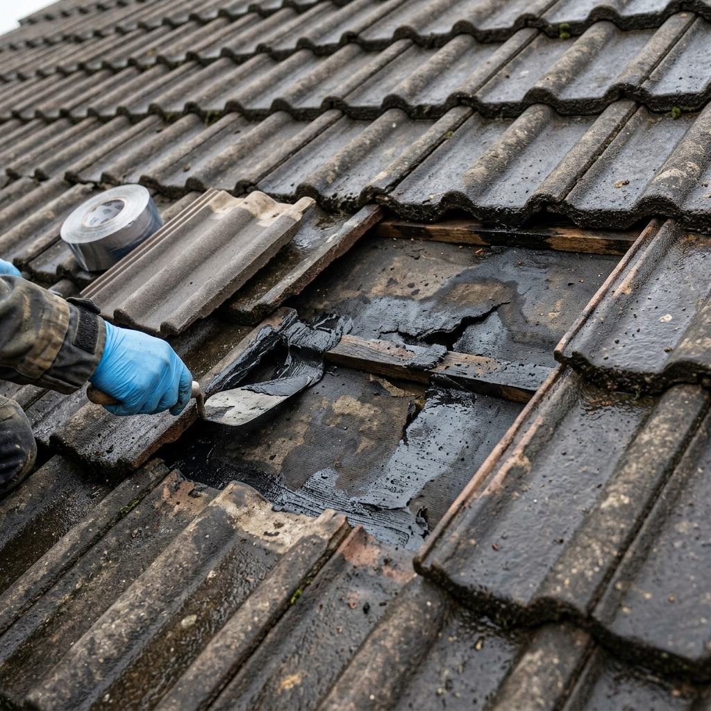 Felt roof repair project