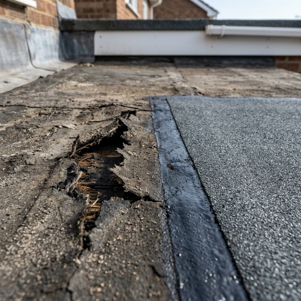 Flat roof repair project